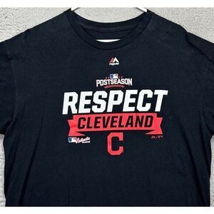 Cleveland Guardians‎ Shirt Adult XL Black T-Shirt Short Sleeve Tee Mens Majestic